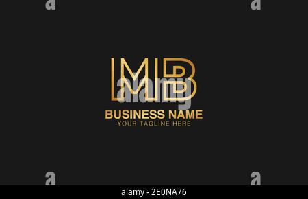 MB M B initial based letter typography logo design vector Stock Vector