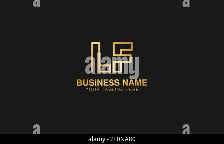LF L F initial based letter typography logo design vector Stock Vector