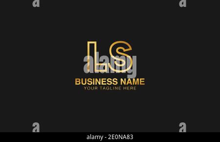 LS L S initial based letter typography logo design vector Stock Vector