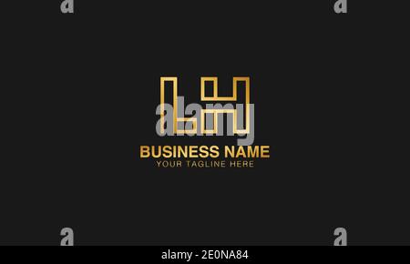 LH L H  initial based letter typography logo design vector Stock Vector