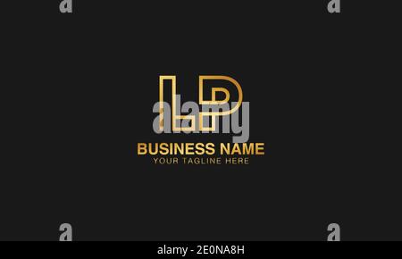 LP L P initial based letter typography logo design vector Stock Vector