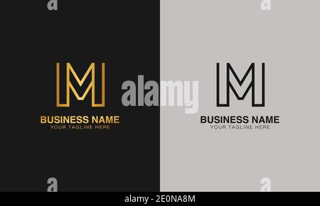 M MM initial based letter typography logo design vector Stock Vector