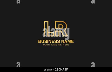 LR L R initial based letter typography logo design vector Stock Vector