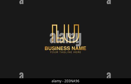 LU L U initial based letter typography logo design vector Stock Vector