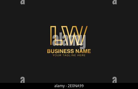 LW L W  initial based letter typography logo design vector Stock Vector