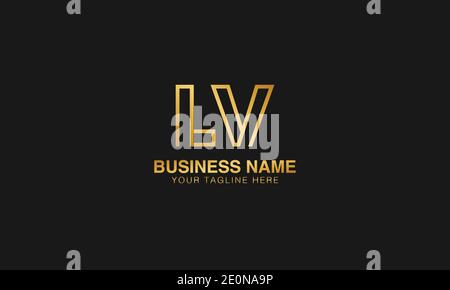 LV L V  initial based letter typography logo design vector Stock Vector