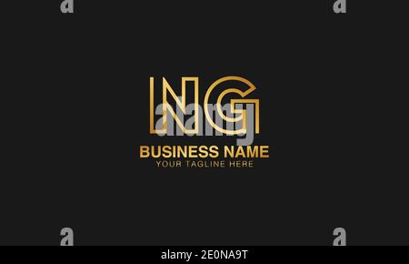NG N  G initial based letter typography logo design vector Stock Vector