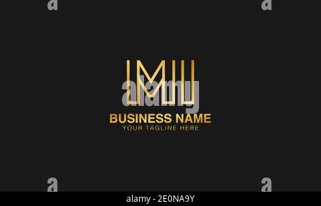 MI M I initial based letter typography logo design vector Stock Vector