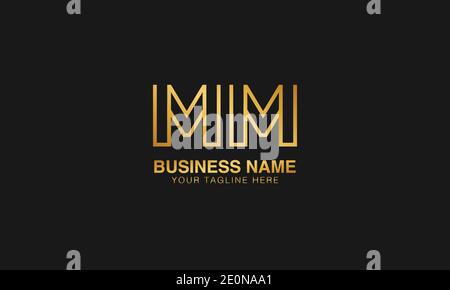 MM M initial based letter typography logo design vector Stock Vector