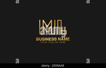 ML M L initial based letter typography logo design vector Stock Vector