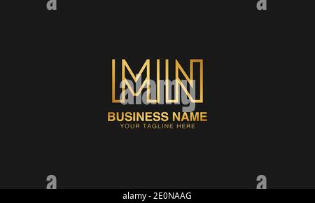 MN M N initial based letter typography logo design vector Stock Vector