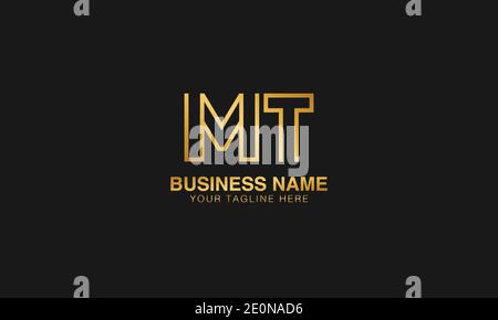MT M T initial based letter typography logo design vector Stock Vector