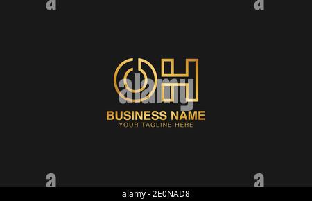 OH O H initial based letter typography logo design vector Stock Vector