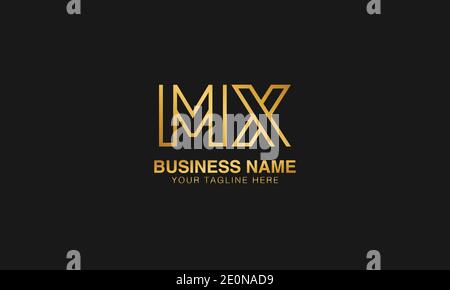 MX M X initial based letter typography logo design vector Stock Vector