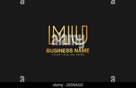 MU M U initial based letter typography logo design vector Stock Vector