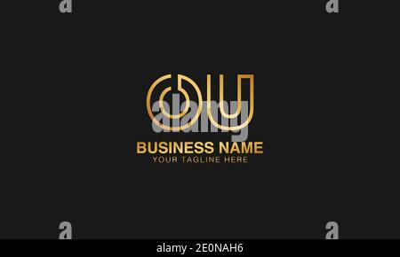 OU O U  initial based letter typography logo design vector Stock Vector