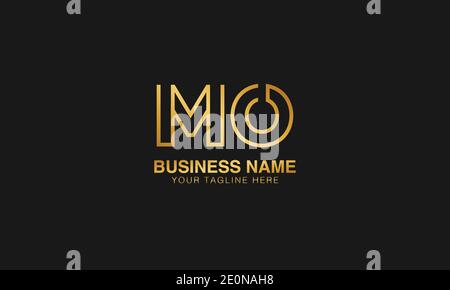 MO M O initial based letter typography logo design vector Stock Vector