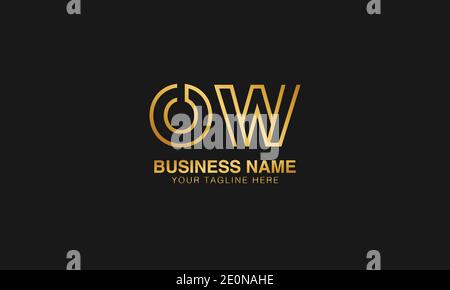 OW O W initial based letter typography logo design vector Stock Vector