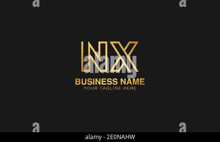 NX N X initial based letter typography logo design vector Stock Vector