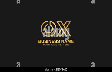 OX O X initial based letter typography logo design vector Stock Vector