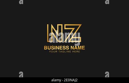 NZ N Z initial based letter typography logo design vector Stock Vector