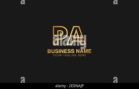 PA P A initial based letter typography logo design vector Stock Vector