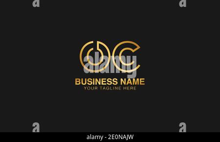 OC O C initial based letter typography logo design vector Stock Vector