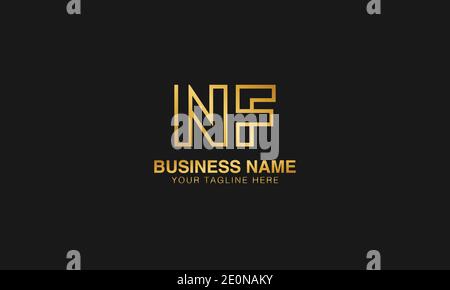 NF N  F initial based letter typography logo design vector Stock Vector