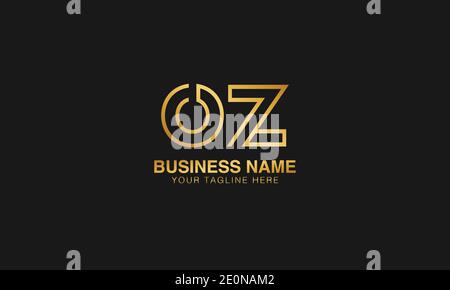 OZ O Z initial based letter typography logo design vector Stock Vector