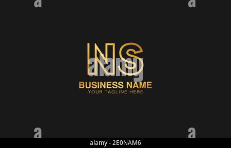 NS N S initial based letter typography logo design vector Stock Vector
