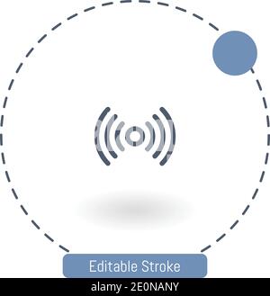sensor vector icon editable stroke outline icons for web and mobile Stock Vector