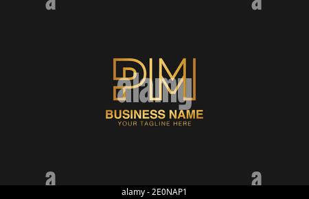 PM P M initial based letter typography logo design vector Stock Vector