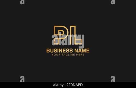 PL P L initial based letter typography logo design vector Stock Vector