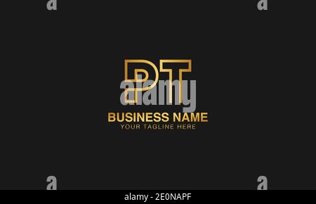 PT P T initial based letter typography logo design vector Stock Vector