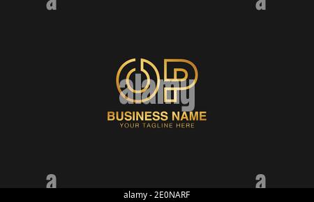 OP  O P initial based letter typography logo design vector Stock Vector