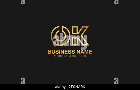 OK O K initial based letter typography logo design vector Stock Vector