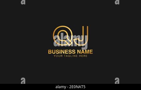 QJ Q J initial based letter typography logo design vector Stock Vector