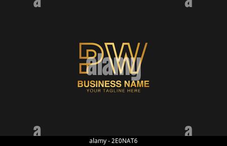 PW P W initial based letter typography logo design vector Stock Vector