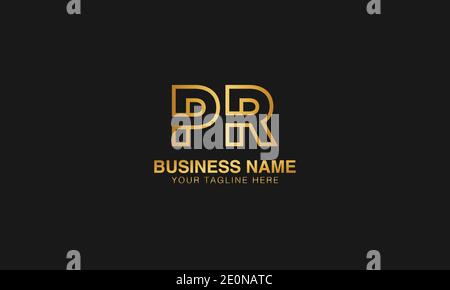 PR P R initial based letter typography logo design vector Stock Vector