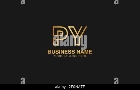 PY P Y initial based letter typography logo design vector Stock Vector