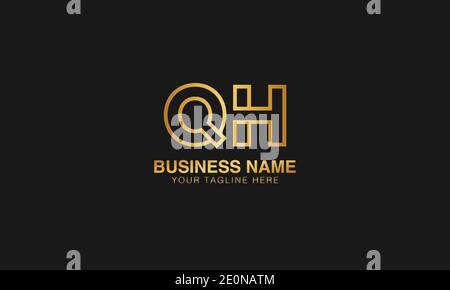 QH Q H initial based letter typography logo design vector Stock Vector