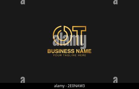 OT O T initial based letter typography logo design vector Stock Vector