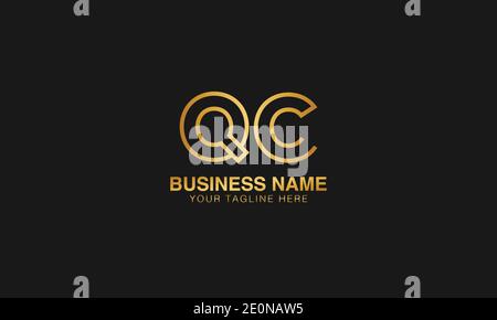 QC Q C  initial based letter typography logo design vector Stock Vector