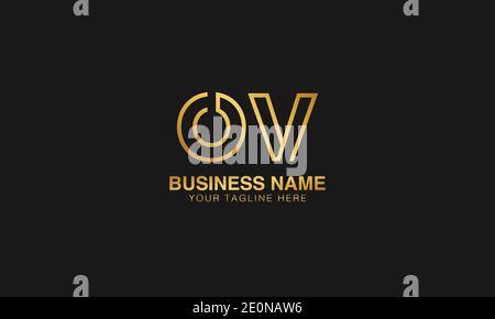 OV O V initial based letter typography logo design vector Stock Vector