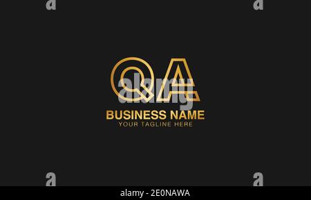QA Q A initial based letter typography logo design vector Stock Vector
