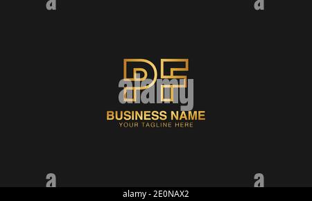 PF P F initial based letter typography logo design vector Stock Vector