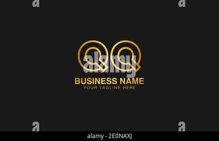 QQ Q initial based letter typography logo design vector Stock Vector