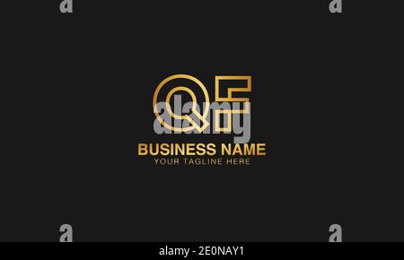 QF Q  F initial based letter typography logo design vector Stock Vector