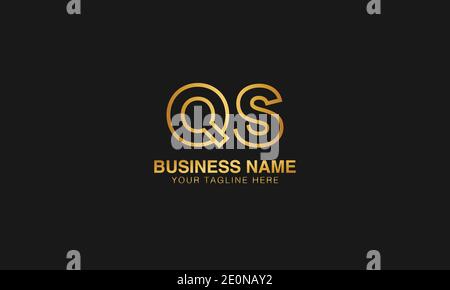 QS Q S initial based letter typography logo design vector Stock Vector