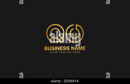 QO Q O initial based letter typography logo design vector Stock Vector